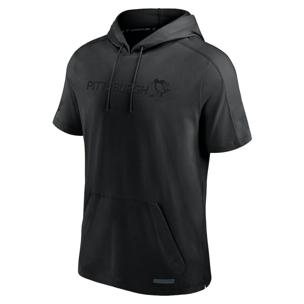 Pittsburgh Penguins Fanatics Authentic Pro Road Performance Short Sleeve Pullover Hoodie Black