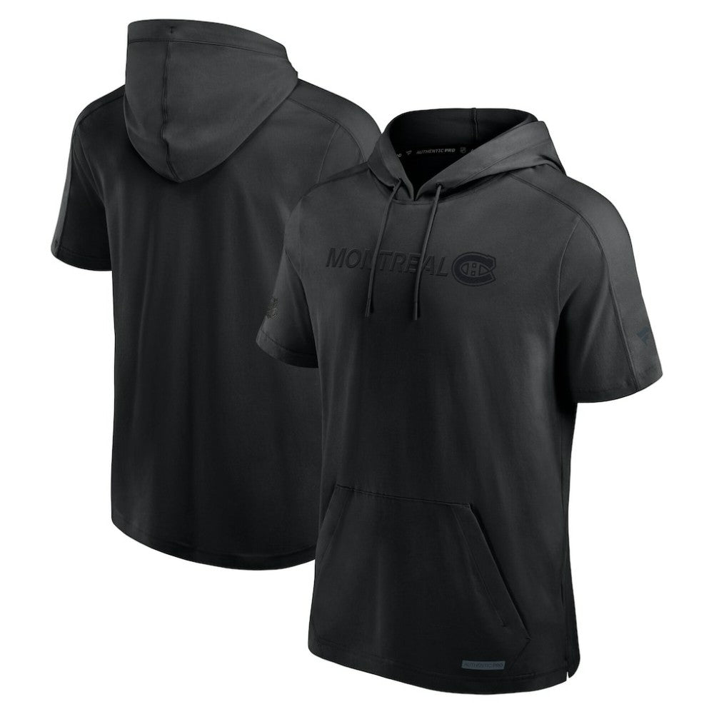 Montreal Canadiens Fanatics Authentic Pro Road Performance Short Sleeve Pullover Hoodie Black