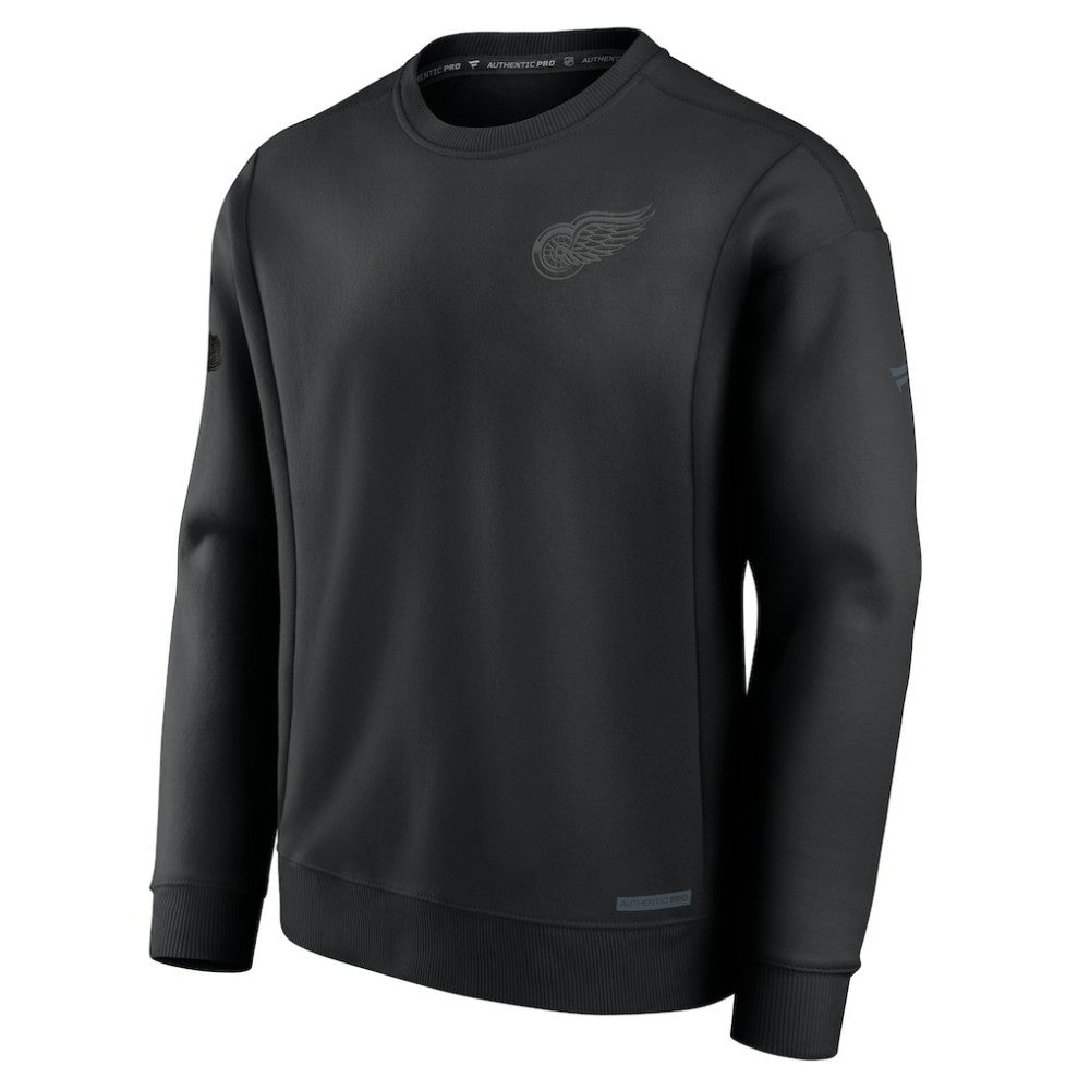 Detroit Red Wings Fanatics Authentic Pro Road Fleece Pullover Sweatshirt Black