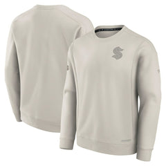 Seattle Kraken Fanatics Authentic Pro Road Fleece Pullover Sweatshirt Cream