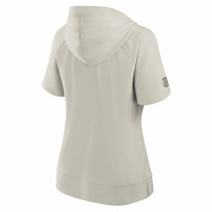 Chicago Blackhawks Fanatics Women's Authentic Pro Road Short Sleeve V-Neck Pullover Hoodie Cream