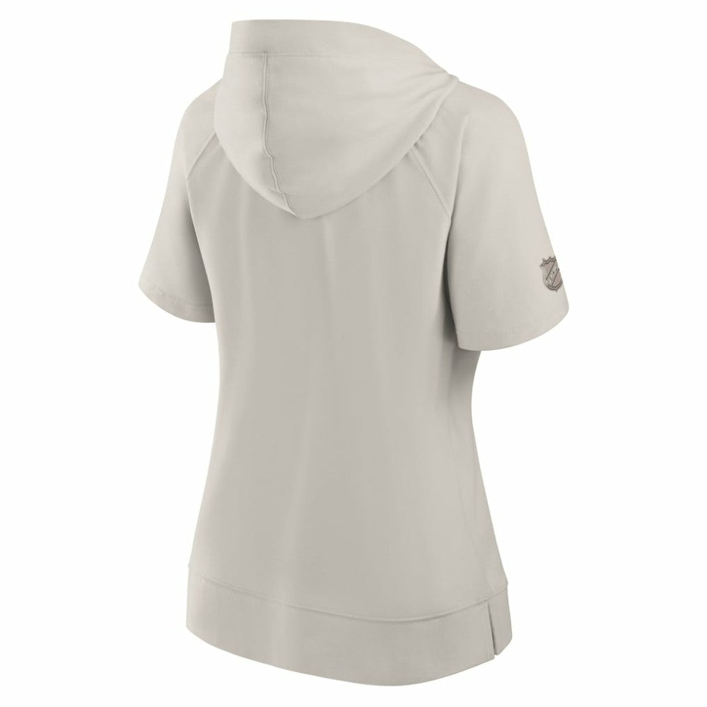 Vegas Golden Knights Fanatics Women's Authentic Pro Road Fashion V-Neck Hoodie T-Shirt Cream