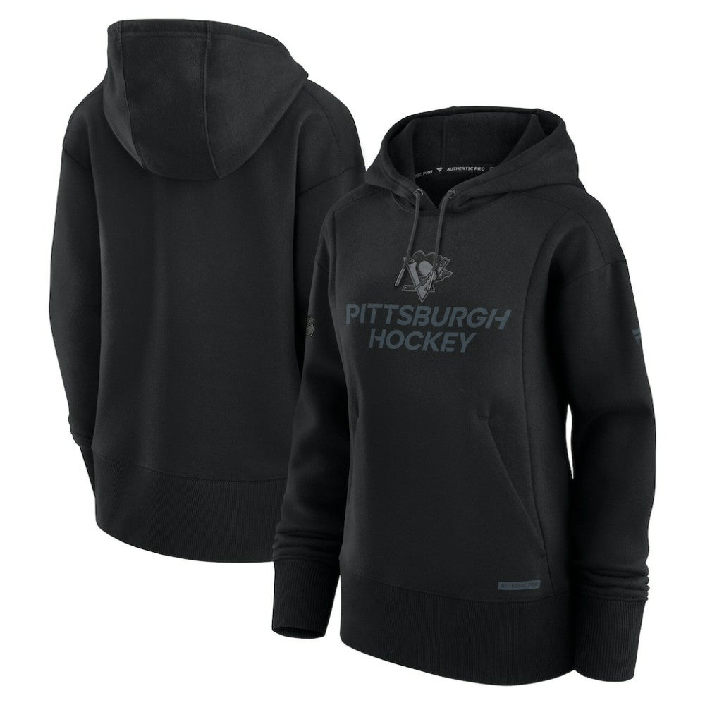 Pittsburgh Penguins Fanatics Women's Authentic Pro Road Pullover Hoodie Black