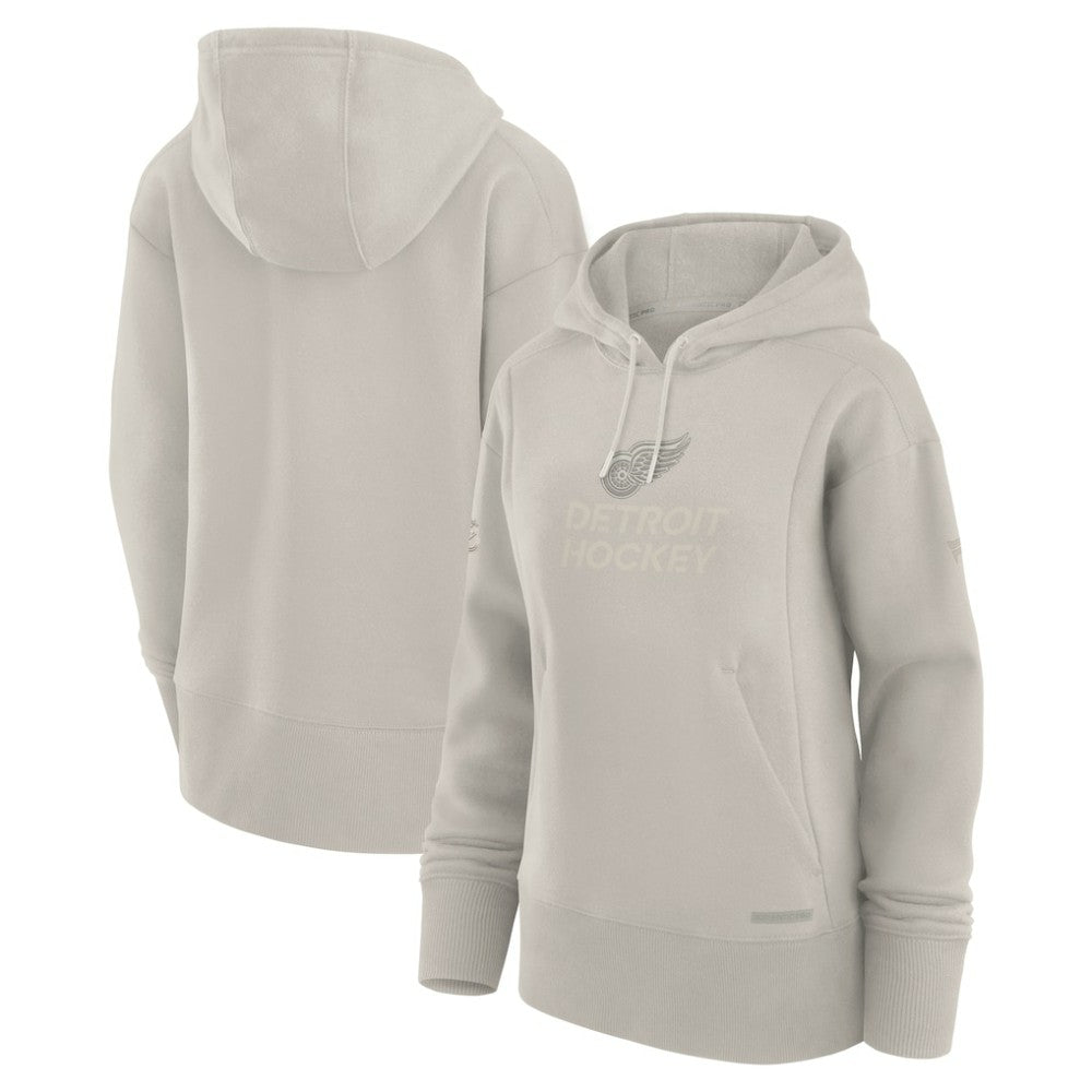 Detroit Red Wings Fanatics Women's Authentic Pro Road Pullover Hoodie Cream