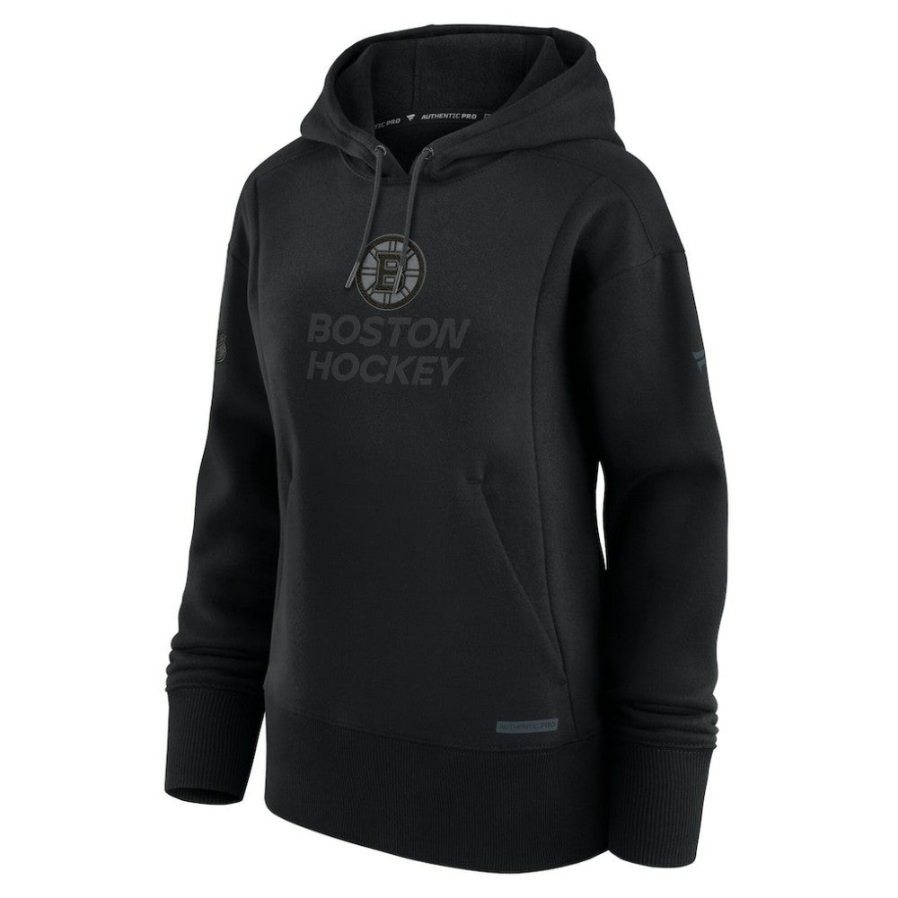 Boston Bruins Fanatics Women's Authentic Pro Road Pullover Hoodie Black