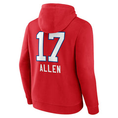 Josh Allen Buffalo Bills Team Wordmark Player Name & Number Pullover Hoodie - Red outlet