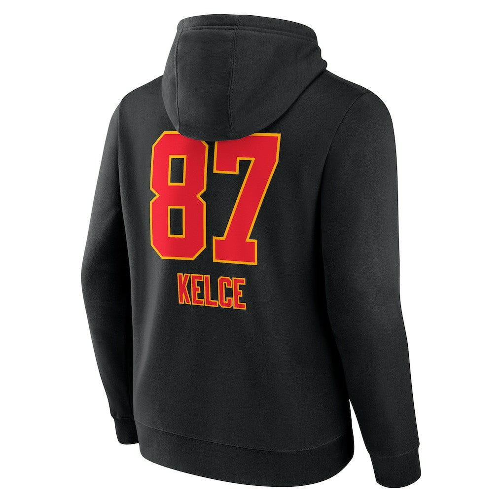 Travis Kelce Kansas City Chiefs Team Wordmark Player Name & Number Pullover Hoodie - Black discount