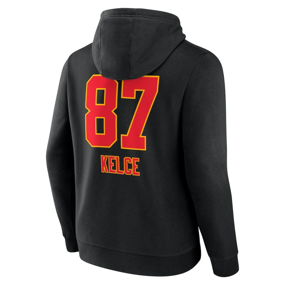 Travis Kelce Kansas City Chiefs Team Wordmark Player Name & Number Pullover Hoodie - Black discount