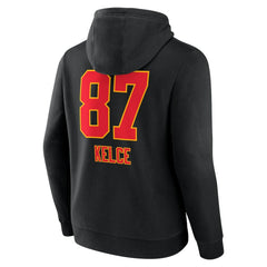 Travis Kelce Kansas City Chiefs Team Wordmark Player Name & Number Pullover Hoodie - Black discount