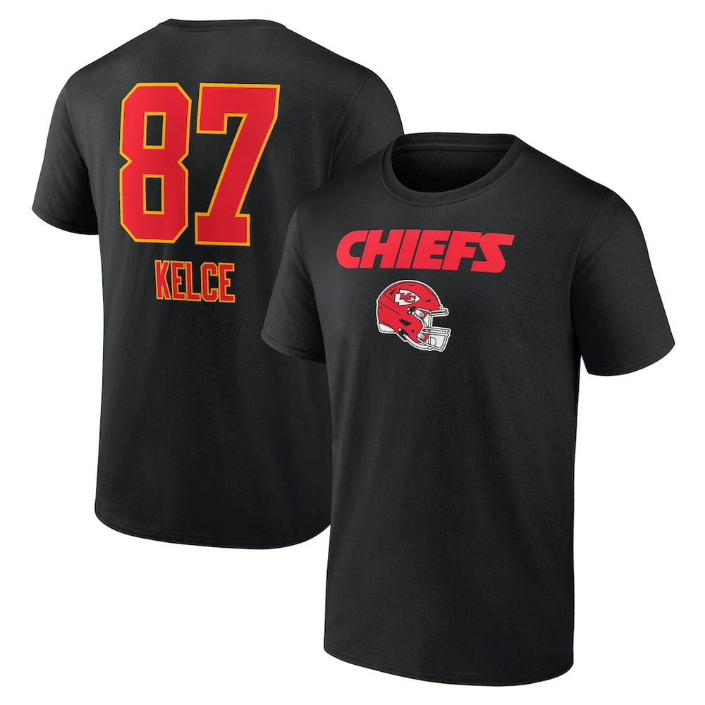 Travis Kelce Kansas City Chiefs Team Wordmark Player Name & Number T-Shirt - Black sale