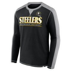 Pittsburgh Steelers Behind the Line Long Sleeve T-Shirt - Black/Gray on sale