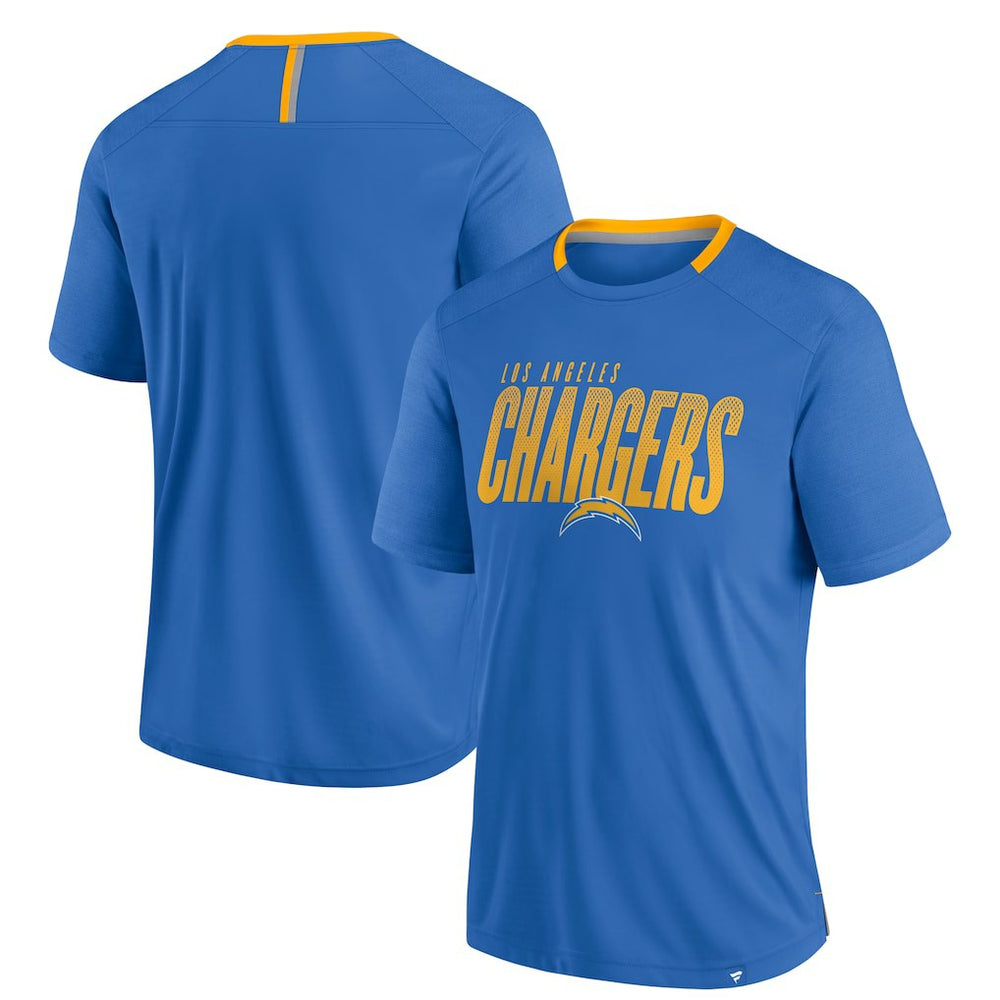 Los Angeles Chargers Defender Fade Slant T-Shirt - Powder Blue cheap