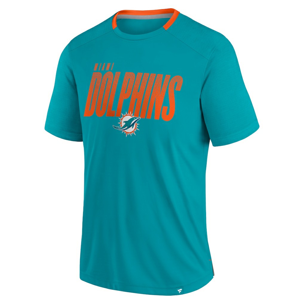 Miami Dolphins Defender Fade Slant T-Shirt - Aqua discount