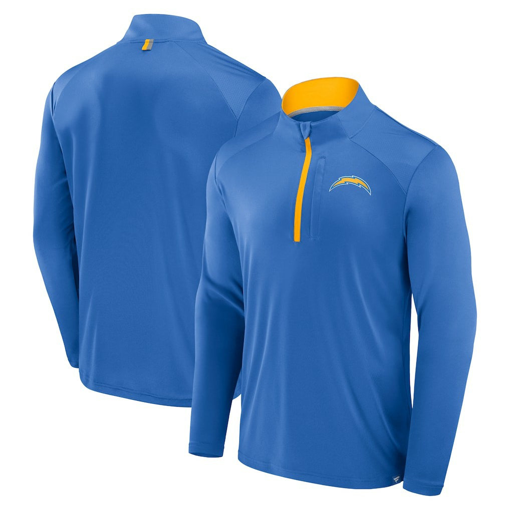 Los Angeles Chargers Defender Long Sleeve Quarter-Zip Jacket - Powder Blue on sale