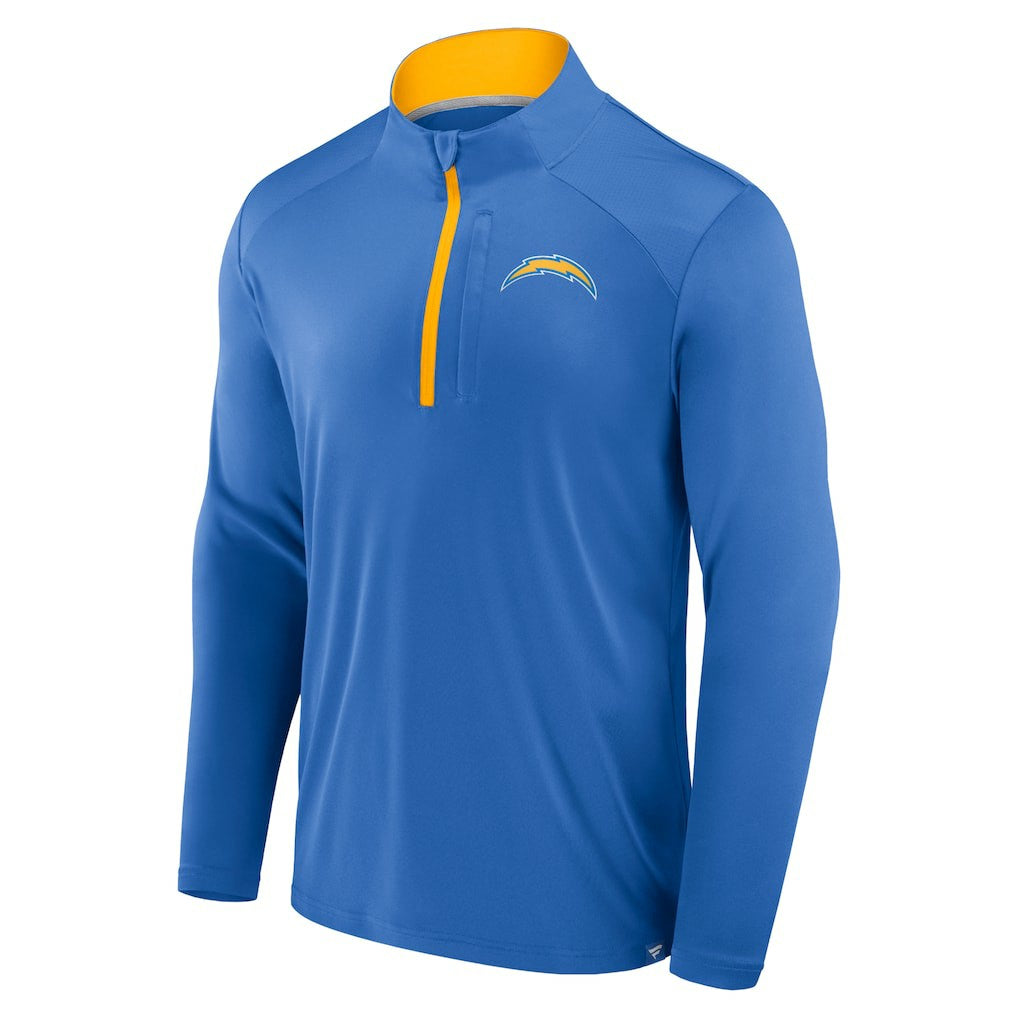 Los Angeles Chargers Defender Long Sleeve Quarter-Zip Jacket - Powder Blue on sale