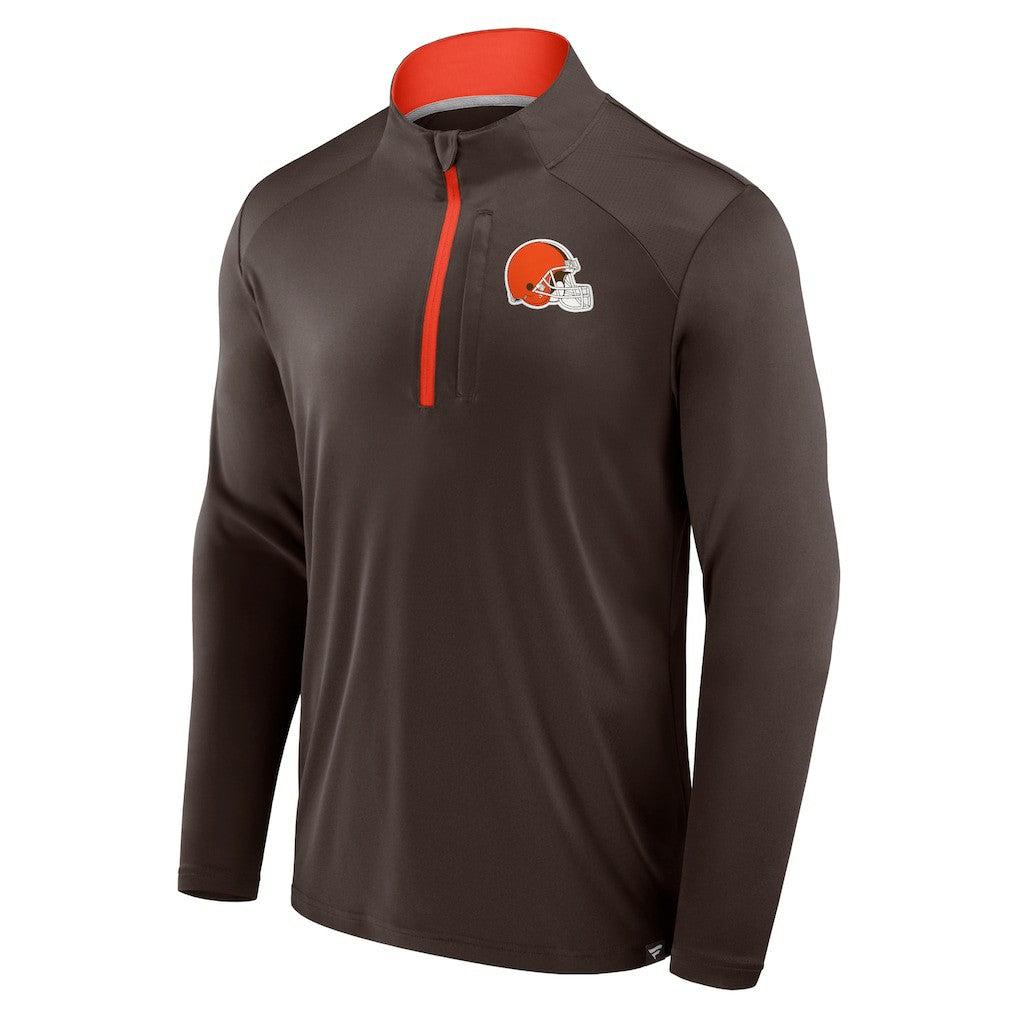 Cleveland Browns Defender Long Sleeve Quarter-Zip Jacket - Brown outlet