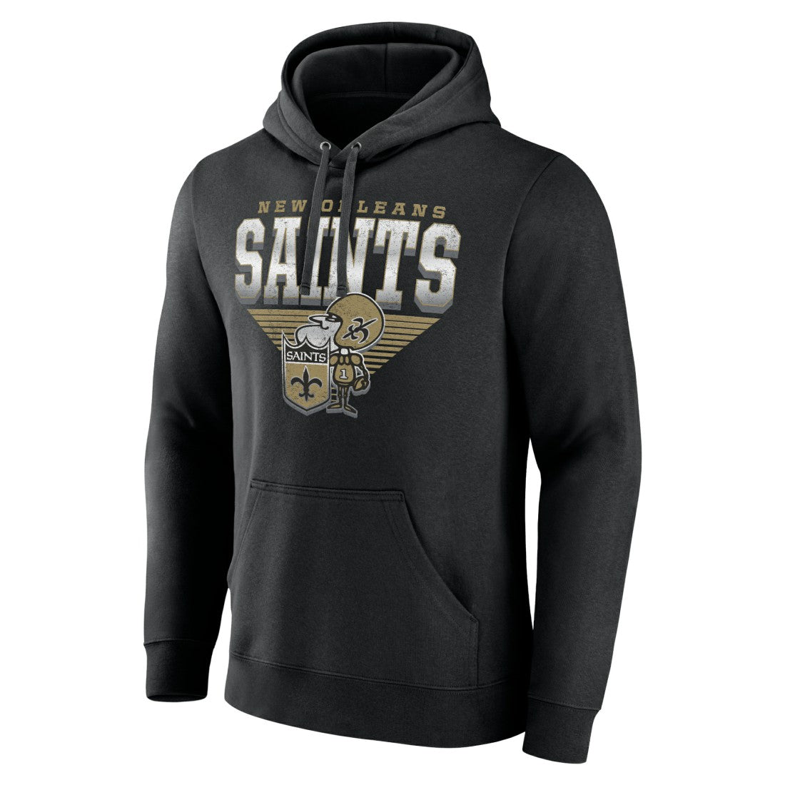 New Orleans Saints Geometric Chrome Pullover Hoodie - Black cheap