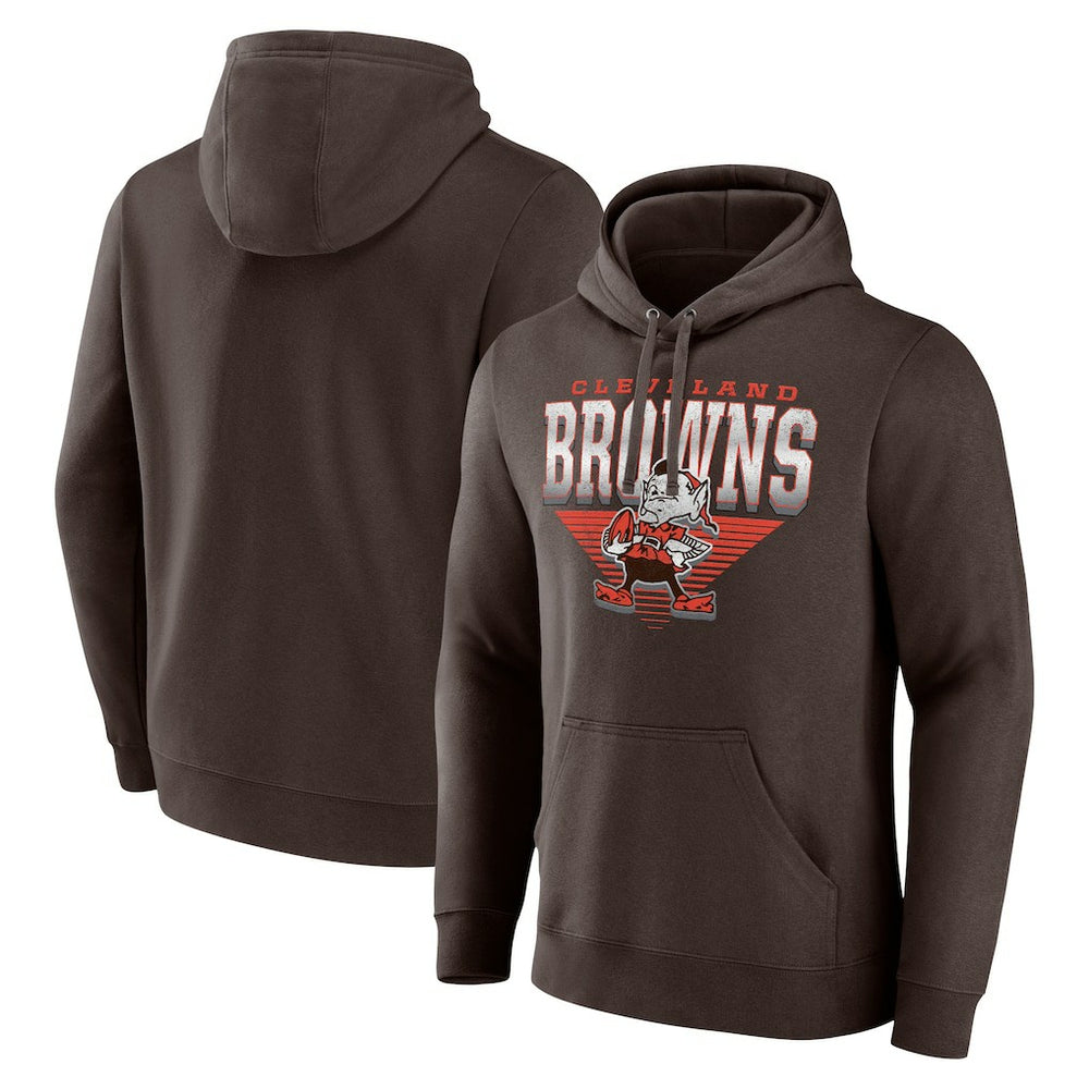 Cleveland Browns Geometric Chrome Pullover Hoodie - Brown on sale