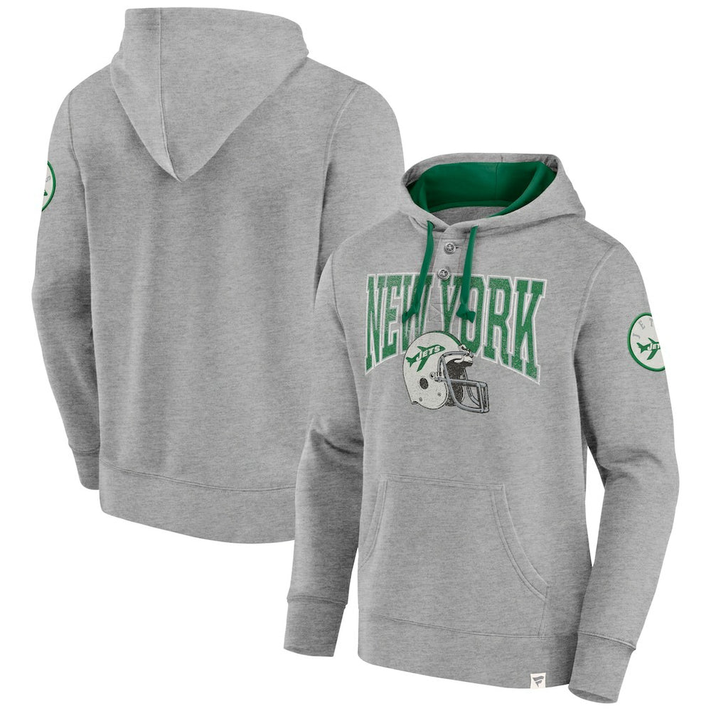 New York Jets Label Maker Pullover Hoodie - Heather Gray outlet