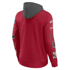 Tampa Bay Buccaneers Patched Out Pullover Hoodie - Red/Pewter outlet