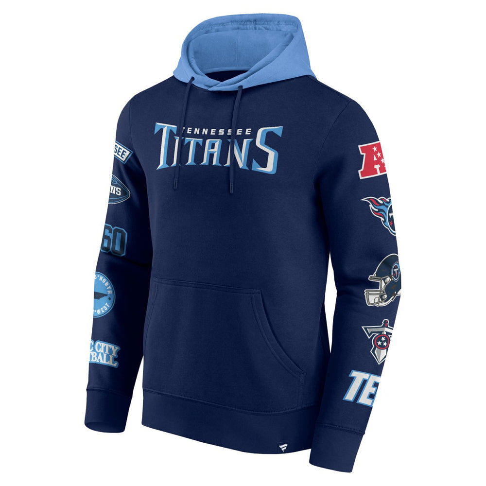 Tennessee Titans Patched Out Pullover Hoodie - Navy/Light Blue discount