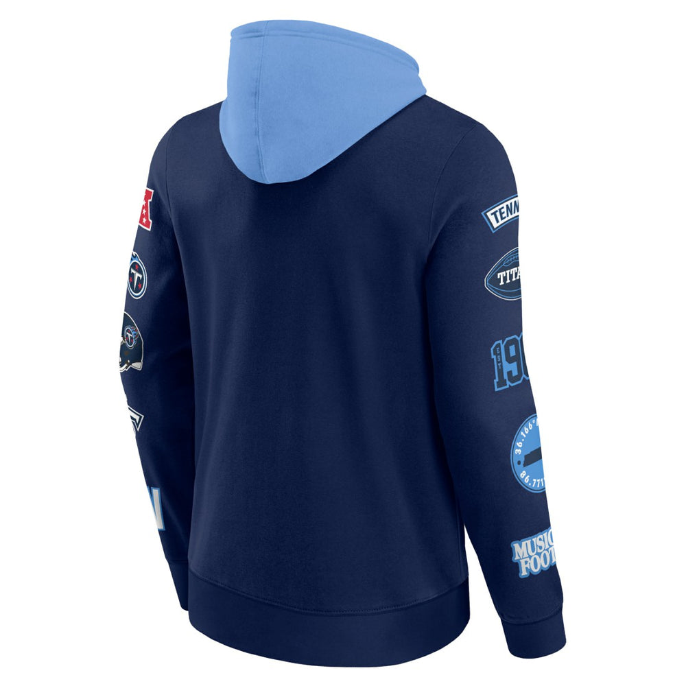 Tennessee Titans Patched Out Pullover Hoodie - Navy/Light Blue discount