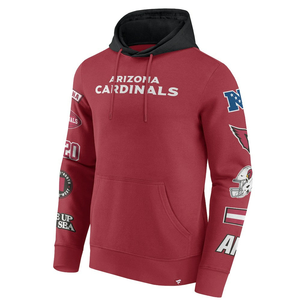 Arizona Cardinals Patched Out Pullover Hoodie - Cardinal/Black online