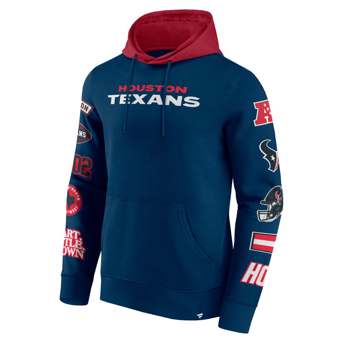 Houston Texans Patched Out Pullover Hoodie - Navy/Cardinal discount