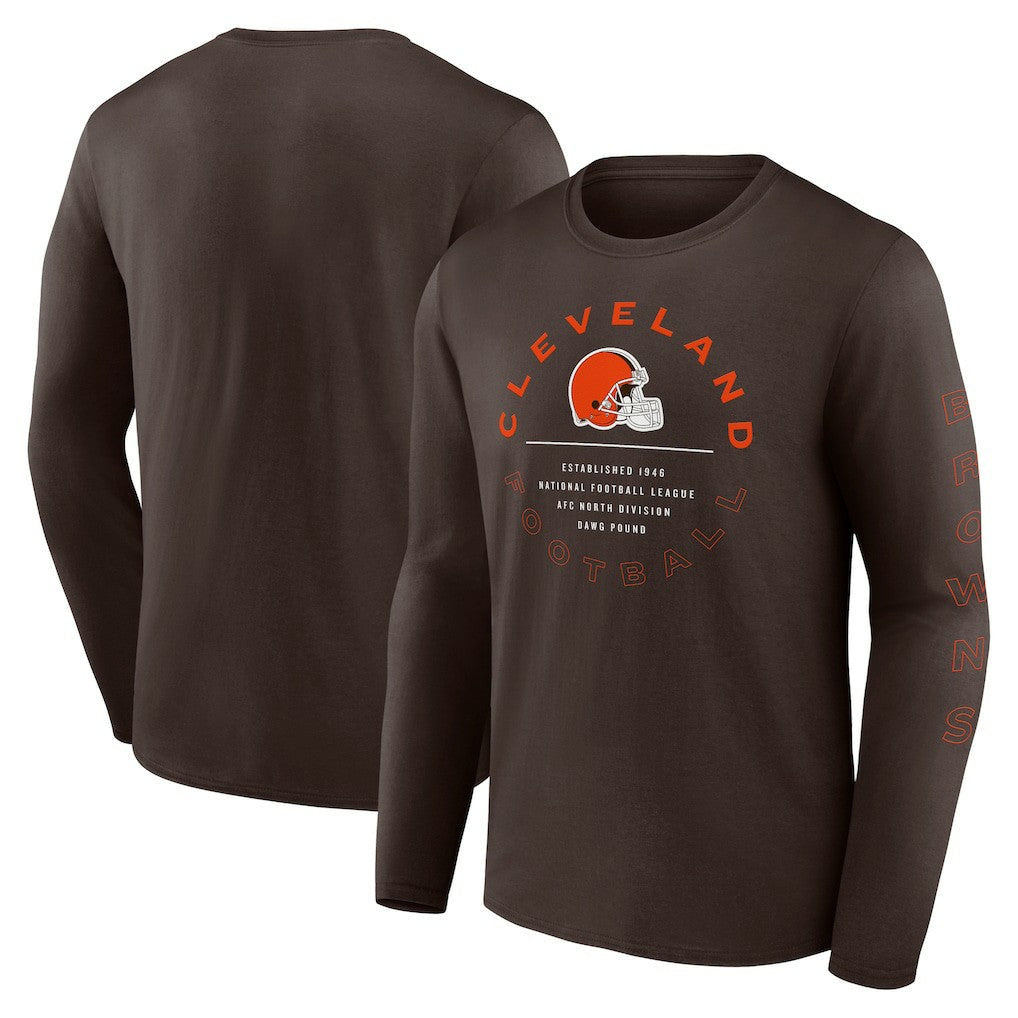 Cleveland Browns Stat Sheet Long Sleeve T-Shirt - Brown discount