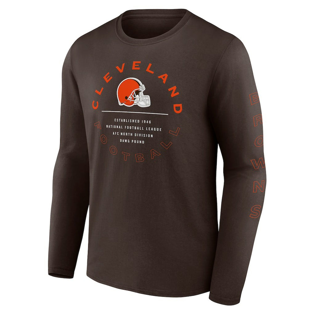 Cleveland Browns Stat Sheet Long Sleeve T-Shirt - Brown discount