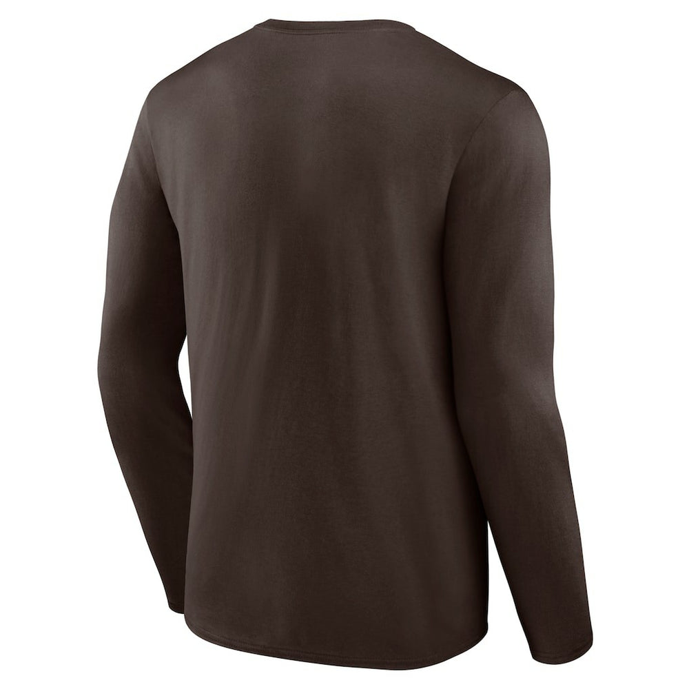 Cleveland Browns Stat Sheet Long Sleeve T-Shirt - Brown discount