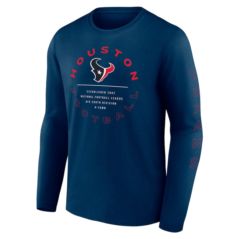 Houston Texans Stat Sheet Long Sleeve T-Shirt - Navy on sale