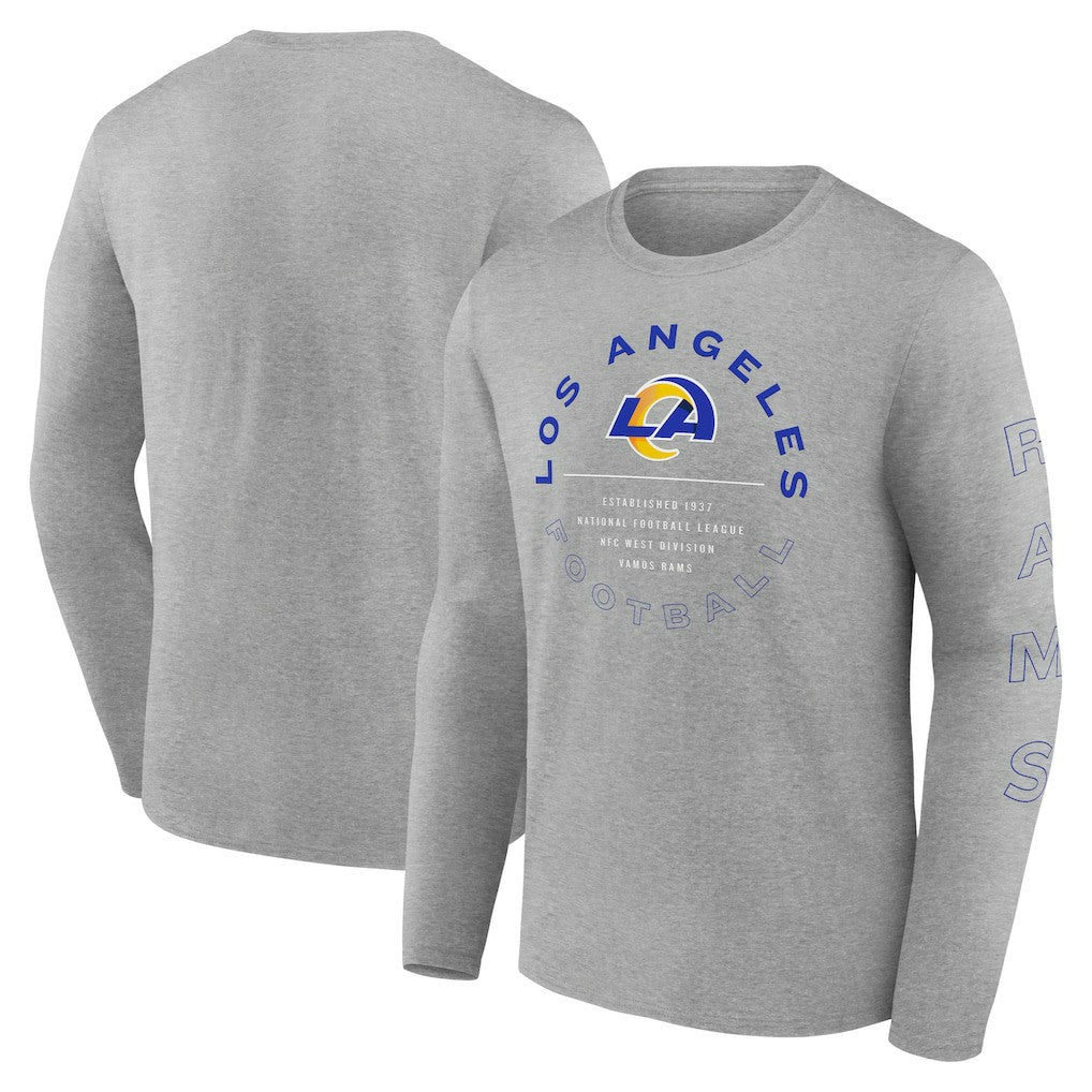 Los Angeles Rams Stat Sheet Long Sleeve T-Shirt - Heather Gray for sale