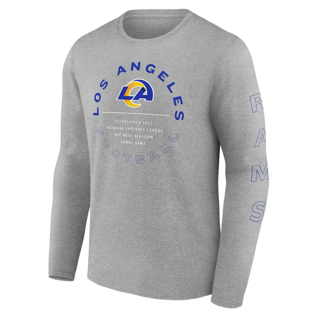 Los Angeles Rams Stat Sheet Long Sleeve T-Shirt - Heather Gray for sale