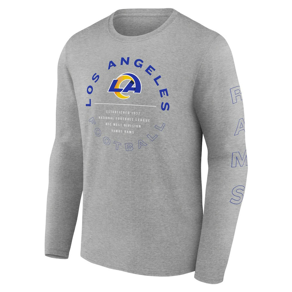 Los Angeles Rams Stat Sheet Long Sleeve T-Shirt - Heather Gray for sale