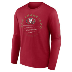 San Francisco 49ers Stat Sheet Long Sleeve T-Shirt - Scarlet for sale
