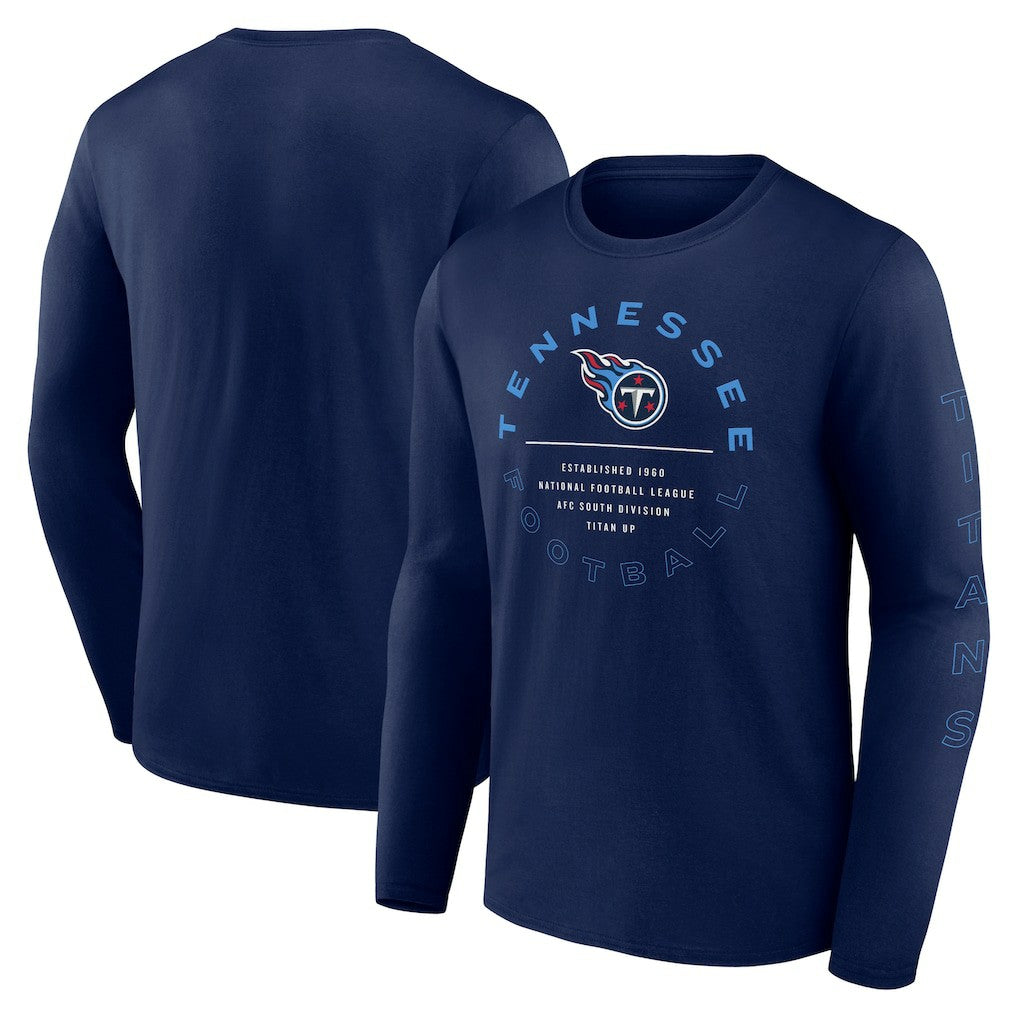 Tennessee Titans Stat Sheet Long Sleeve T-Shirt - Navy for sale