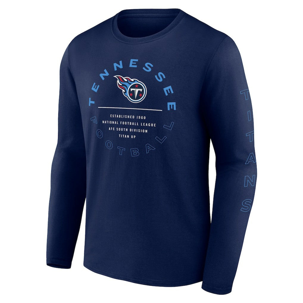 Tennessee Titans Stat Sheet Long Sleeve T-Shirt - Navy for sale