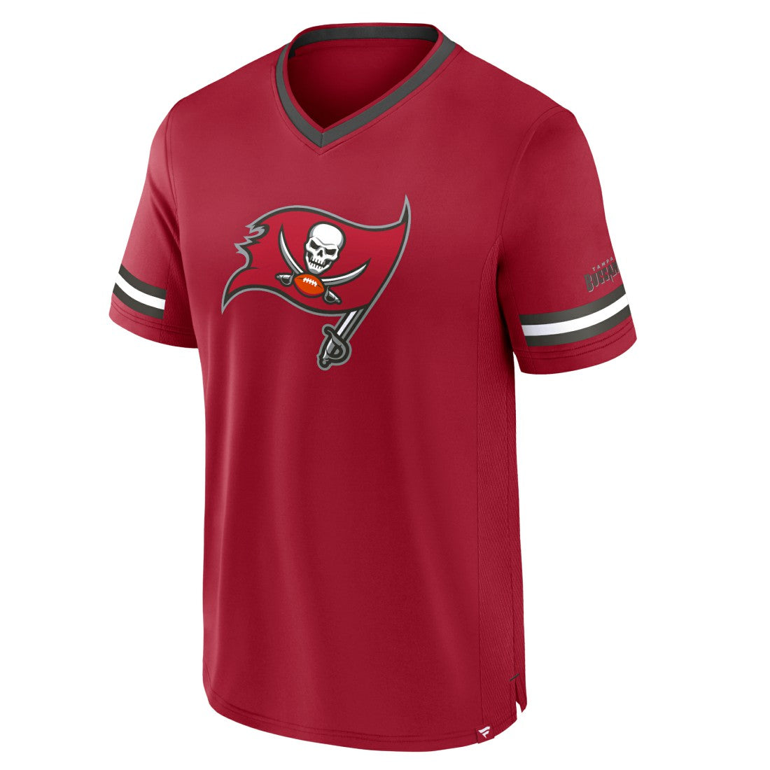Tampa Bay Buccaneers Stripe Stacking T-Shirt - Red on sale