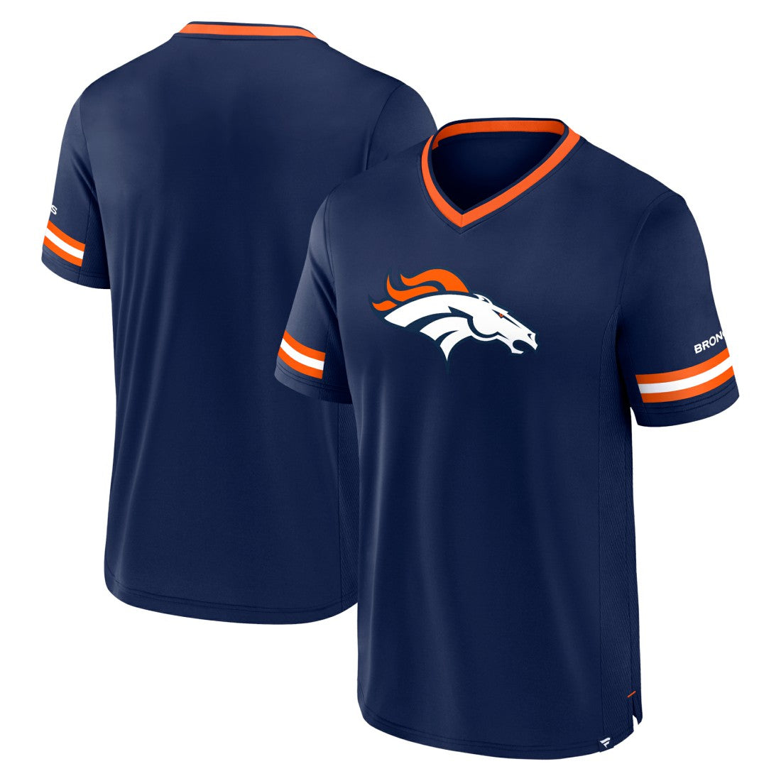 Denver Broncos Stripe Stacking T-Shirt - Navy outlet