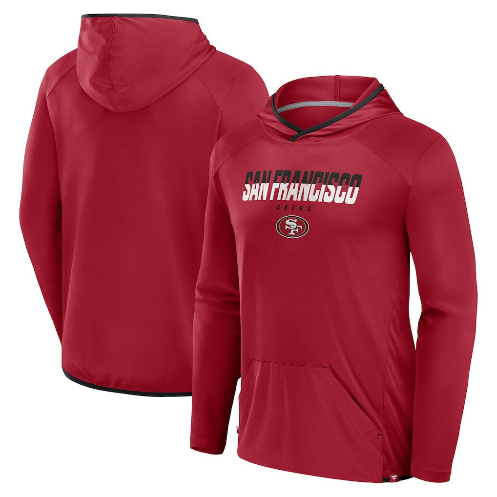 San Francisco 49ers Transitional Defender Hoodie Long Sleeve T-Shirt - Scarlet sale