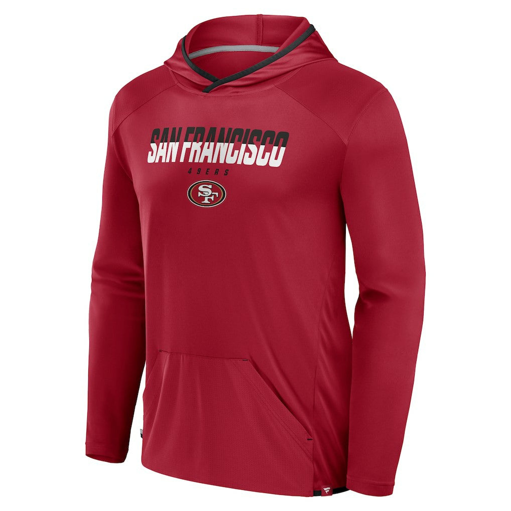 San Francisco 49ers Transitional Defender Hoodie Long Sleeve T-Shirt - Scarlet sale