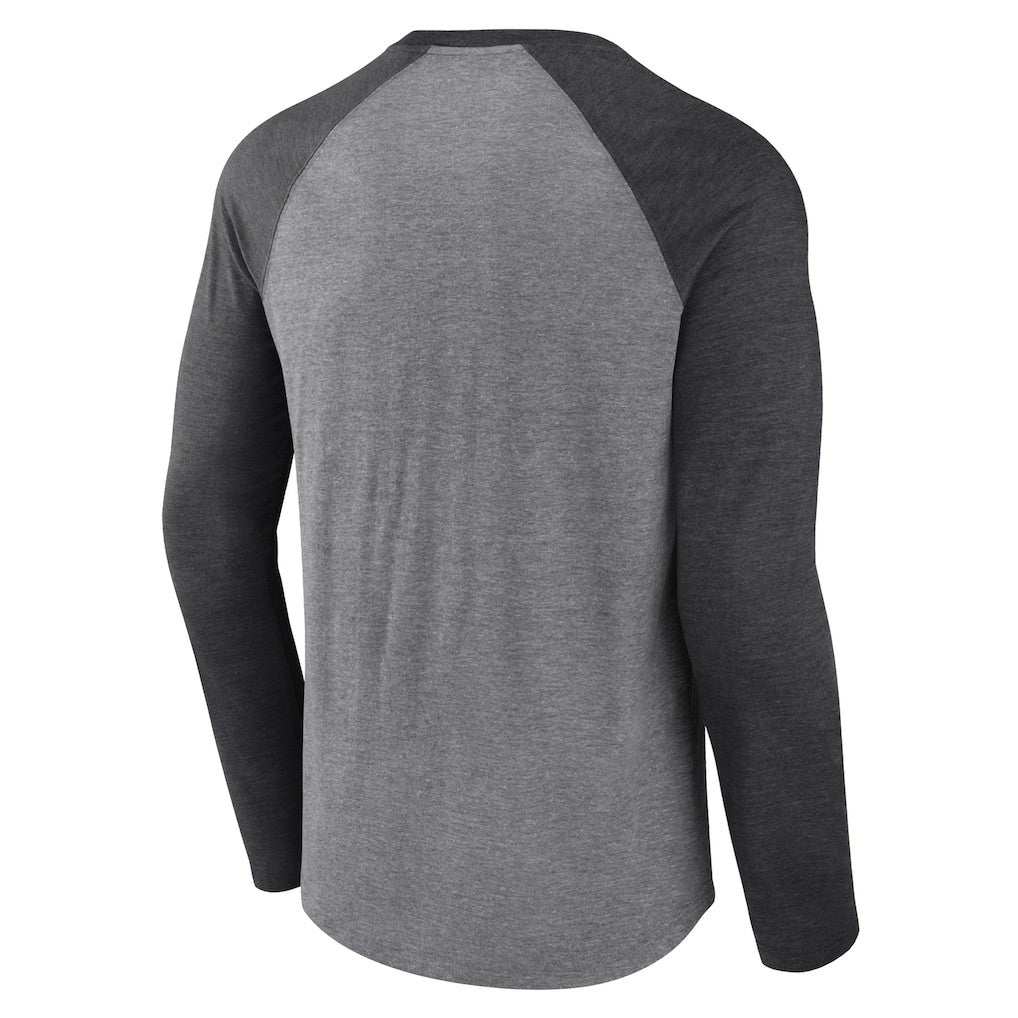 Atlanta Falcons Tri-Blend Raglan Long Sleeve T-Shirt - Heather Gray/Charcoal discount