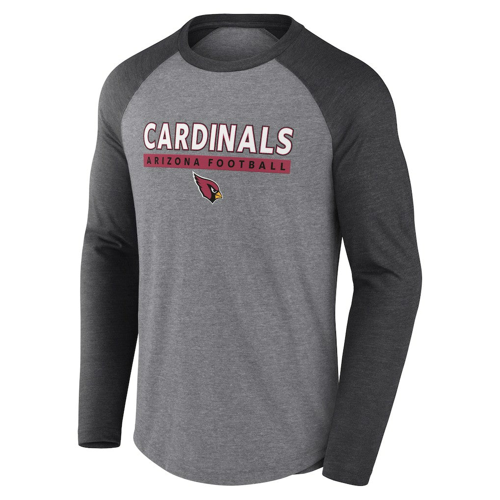 Arizona Cardinals Tri-Blend Raglan Long Sleeve T-Shirt - Heather Gray/Charcoal online