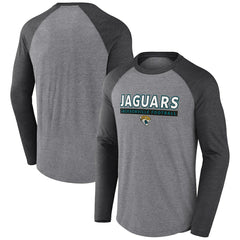 Jacksonville Jaguars Tri-Blend Raglan Long Sleeve T-Shirt - Heather Gray/Charcoal online
