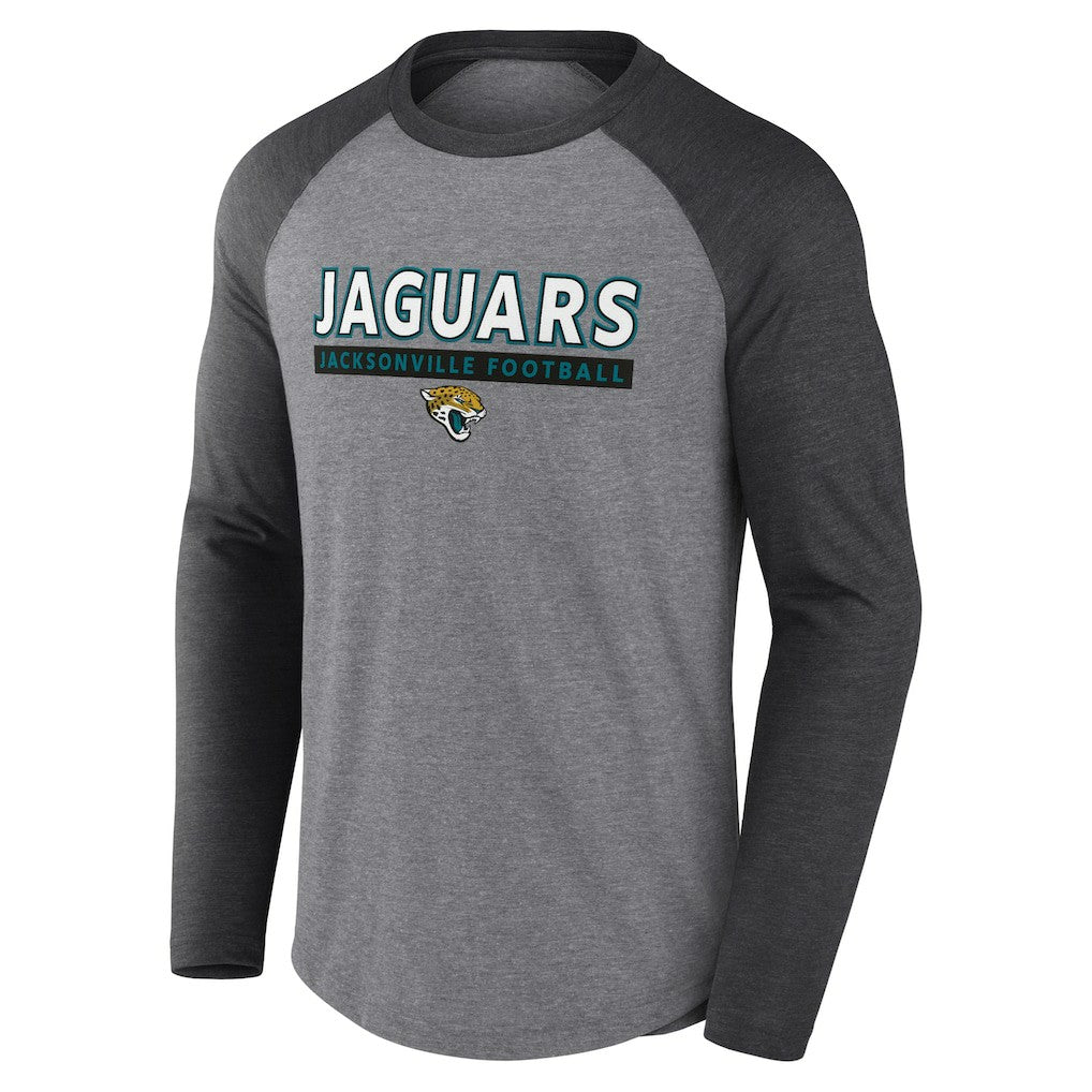 Jacksonville Jaguars Tri-Blend Raglan Long Sleeve T-Shirt - Heather Gray/Charcoal online