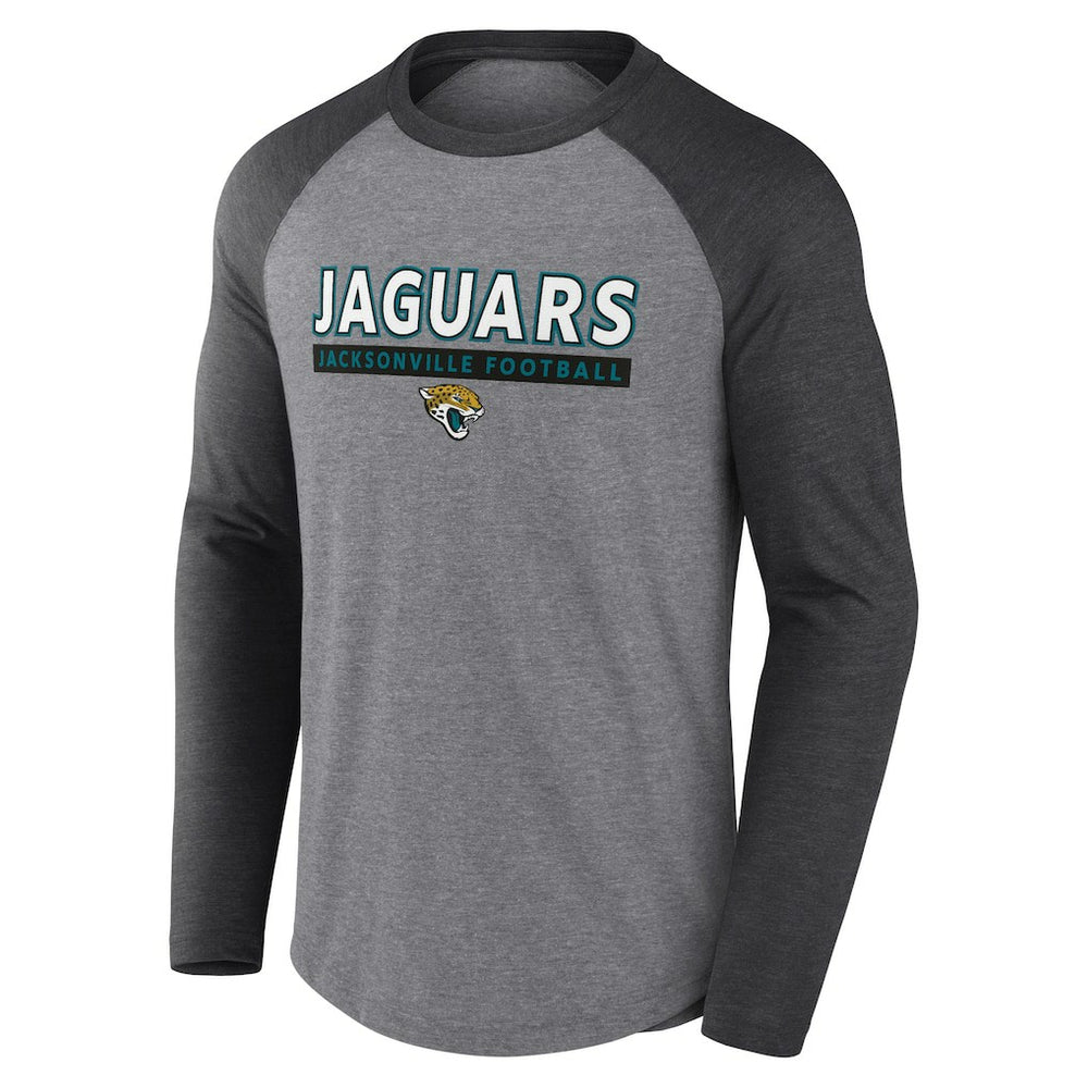 Jacksonville Jaguars Tri-Blend Raglan Long Sleeve T-Shirt - Heather Gray/Charcoal online