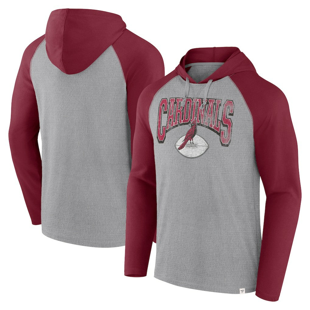 Arizona Cardinals Under Center Long Sleeve Hoodie T-Shirt - Gray/Cardinal for sale