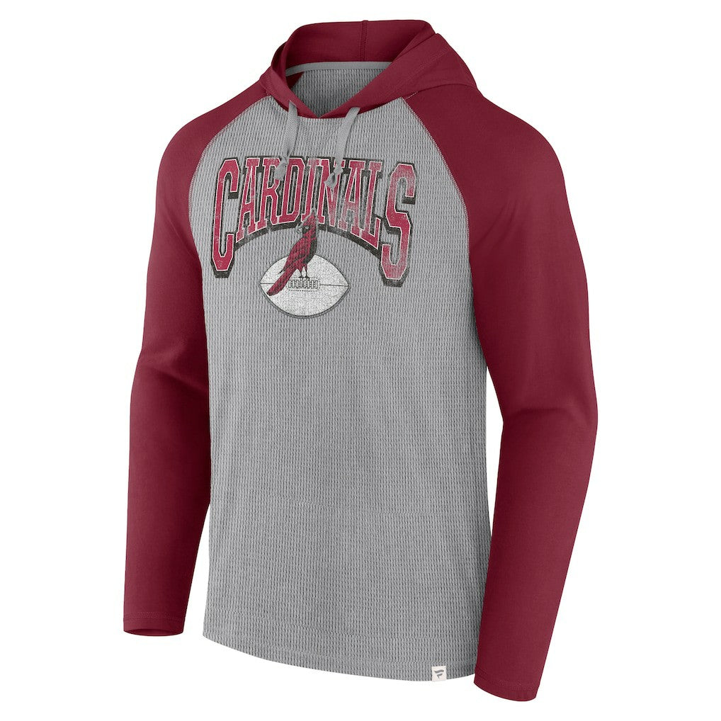 Arizona Cardinals Under Center Long Sleeve Hoodie T-Shirt - Gray/Cardinal for sale