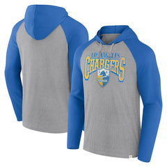 Los Angeles Chargers Under Center Long Sleeve Hoodie T-Shirt - Gray/Powder Blue sale